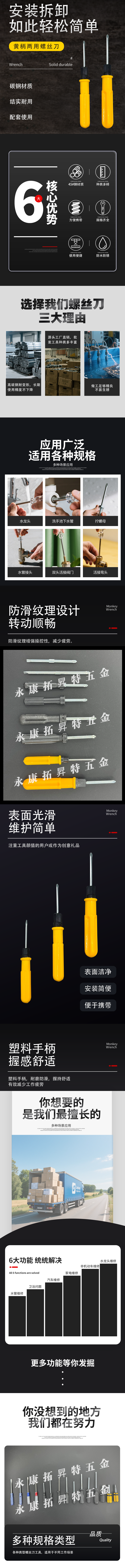 黄柄两用螺丝刀详情图1